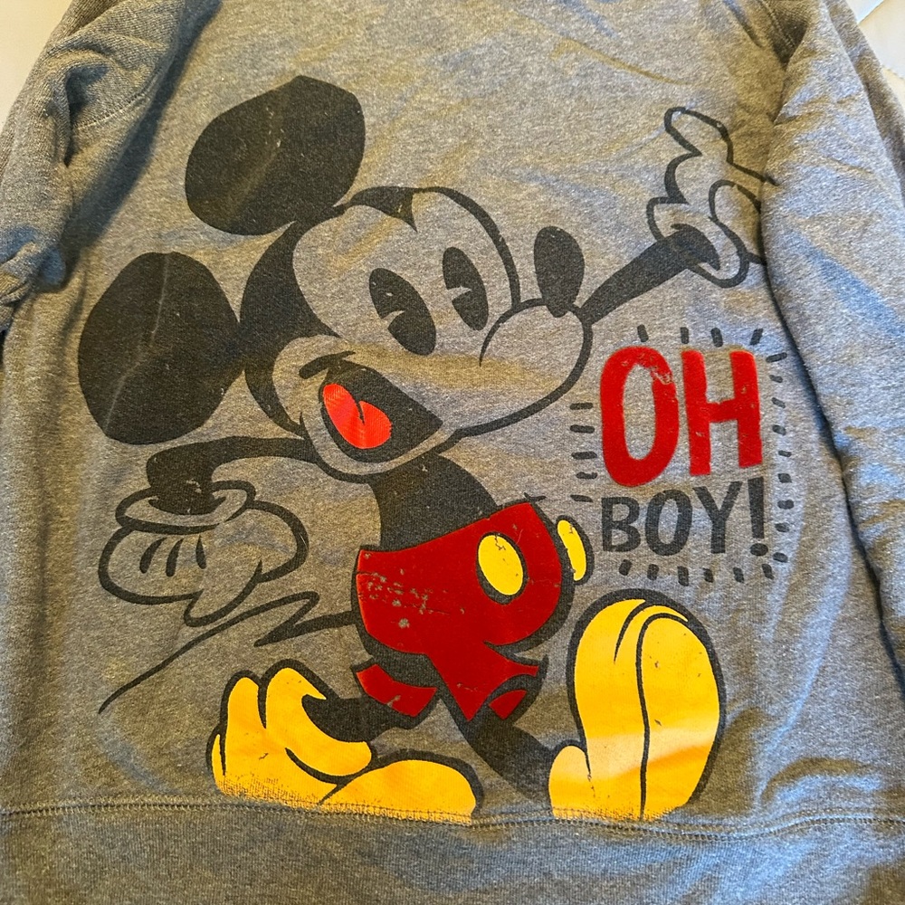 Disney Women's Gray Mickey Mouse Crewneck Sweater